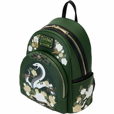 Harry Potter Slytherin House Floral Mini Backpack By Loungefly